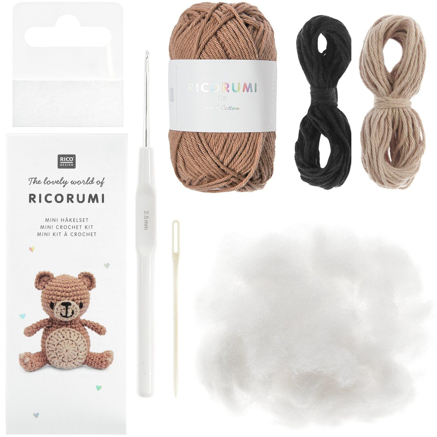 Rico Design Ricorumi Mini Easy Häkelset - Teddy