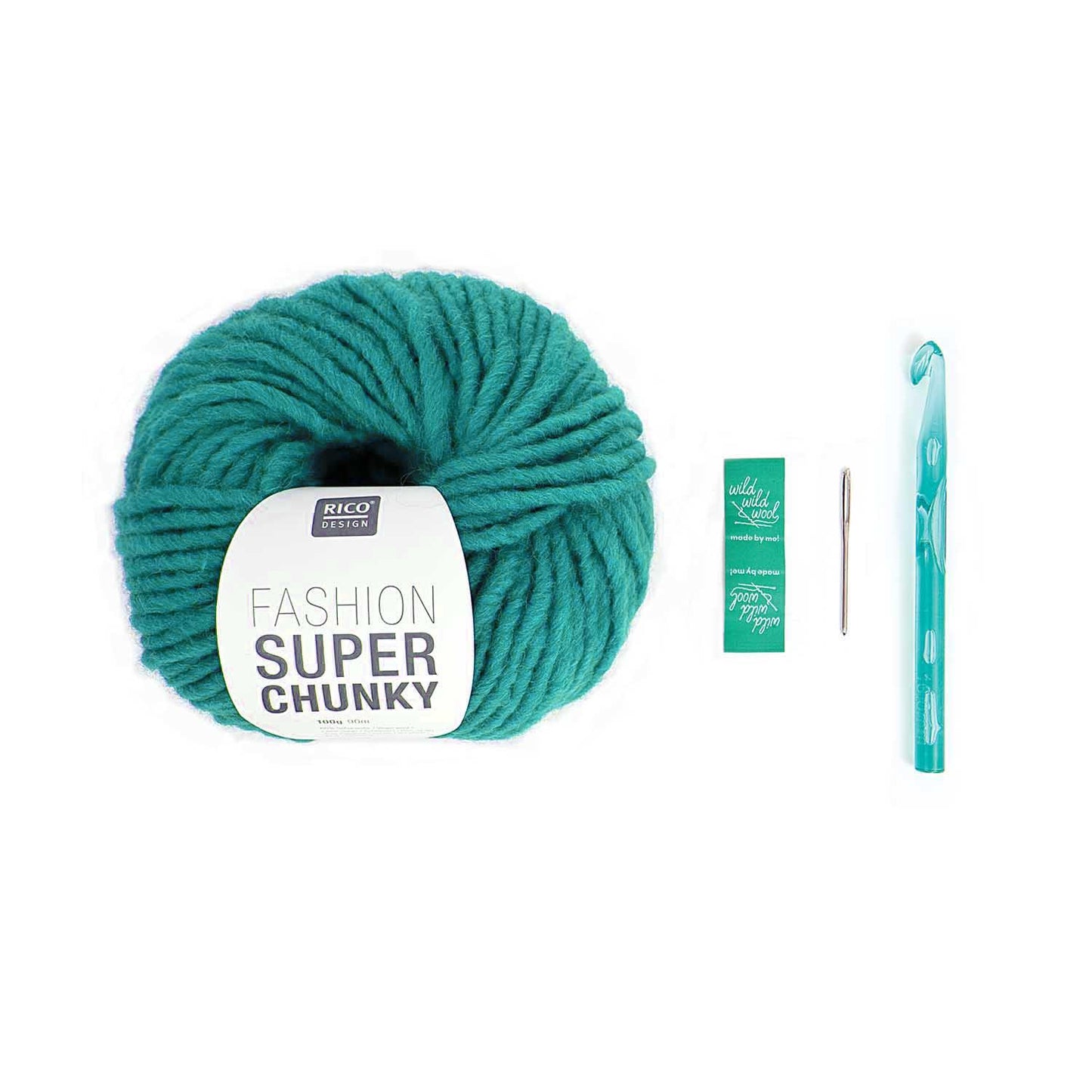 Rico Design Häkelset Mütze Super Chunky Smaragd - Craftguru