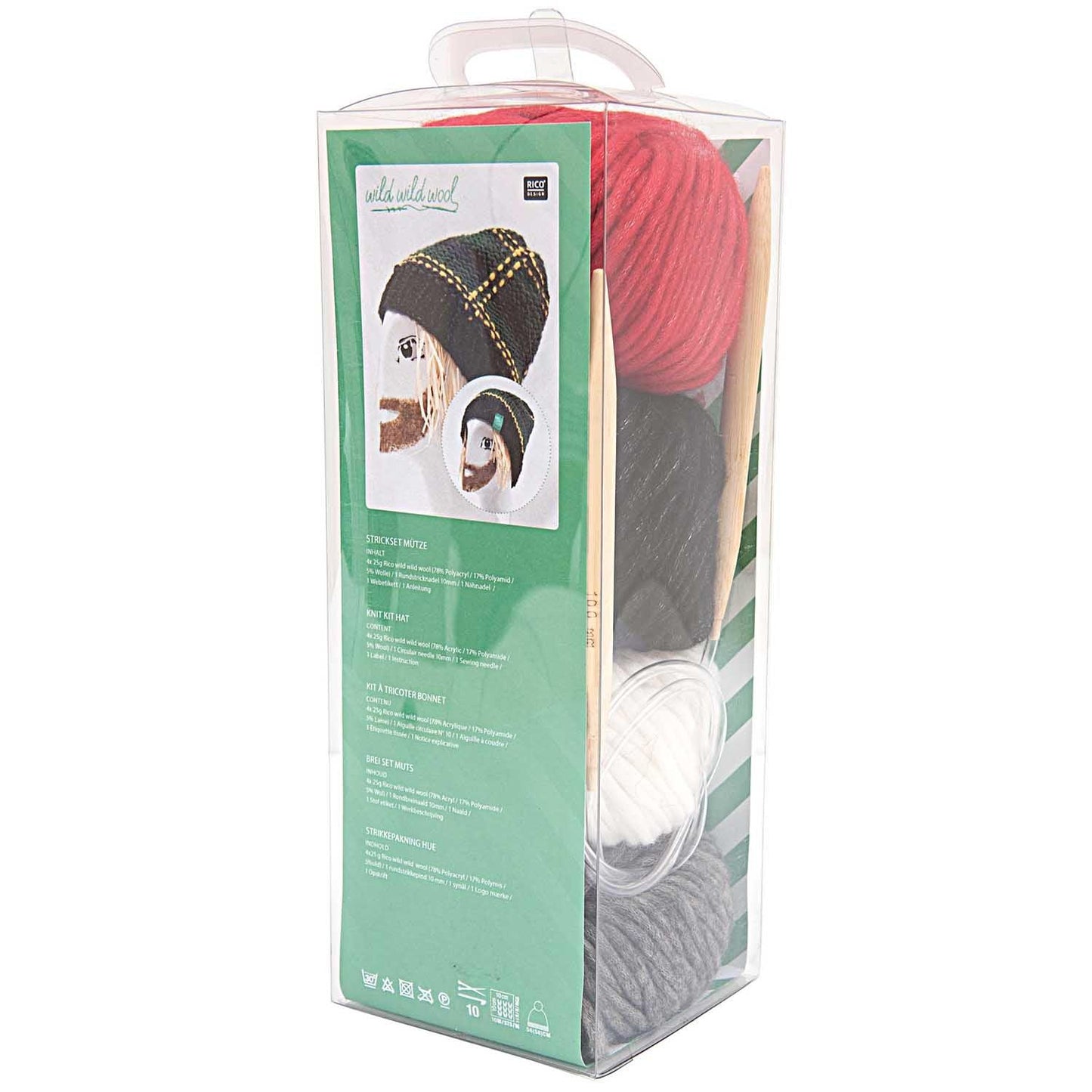 Rico Design Häkelset Mütze Wild wild wool Muster rot - Craftguru