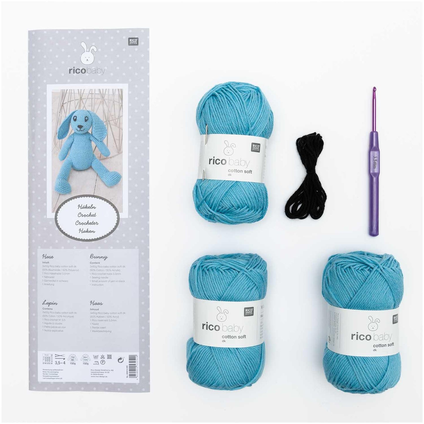 Rico Design Häkelset Hase Himmelblau - Craftguru