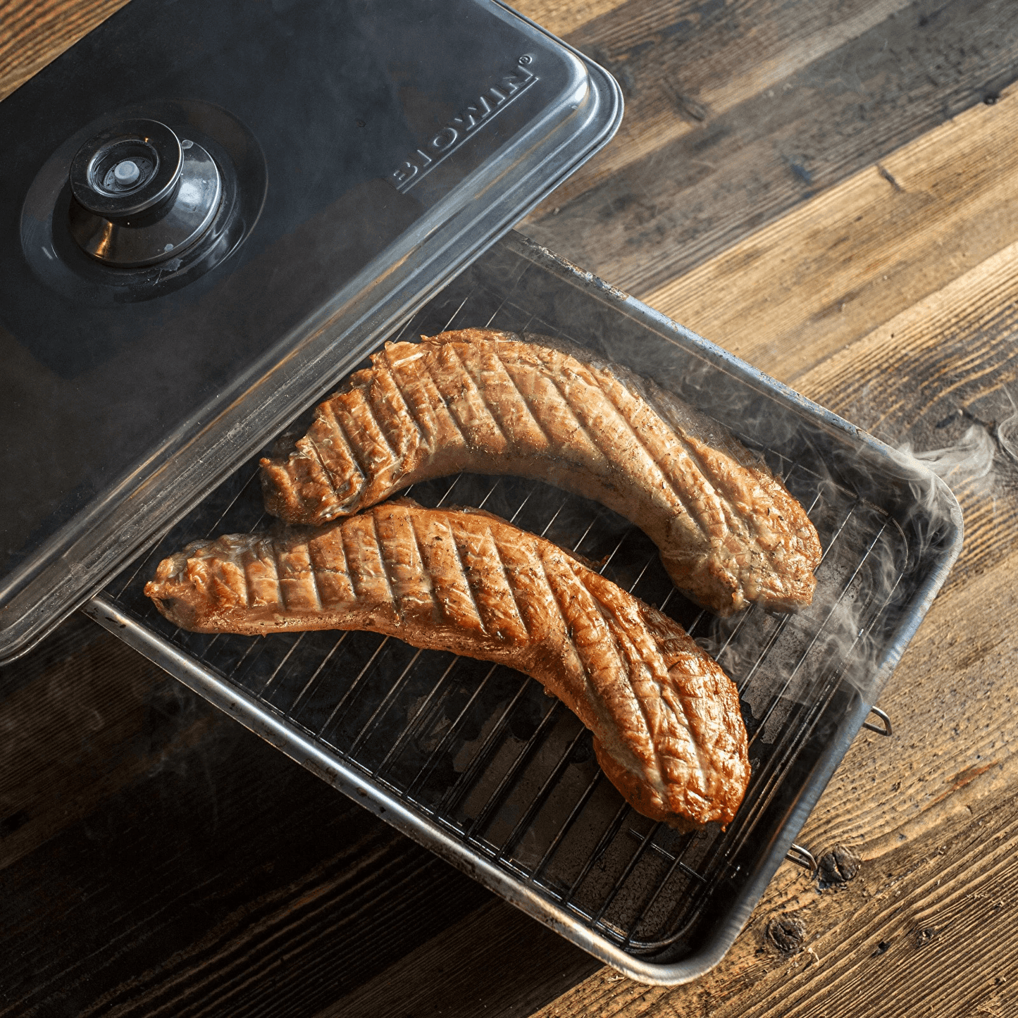 Räucherset mit Thermometer inkl. Kirschholzspänen, Brenngel - Craftguru
