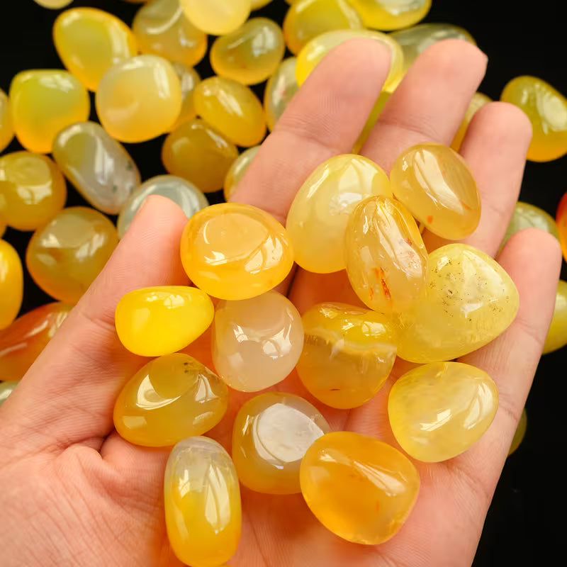 Natürliche Ziersteine - Gelber Achat, 100g, 15 - 25mm