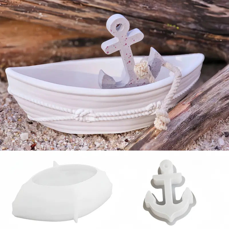 Silikonform Boot mit Anker