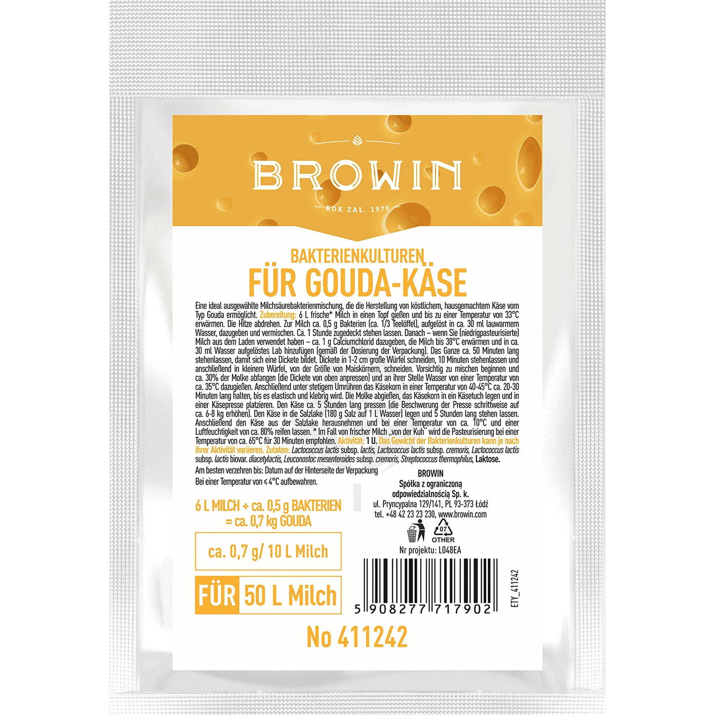 Bakterienkultur für Gouda-Käse - Craftguru