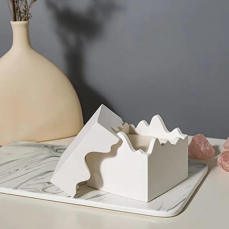 Silikonform Dose mit Deckel und unregelmäßigen Kanten - Craftguru