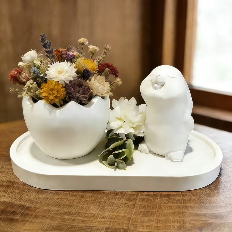 Silikonform Osterschale mit Häschen 3-teilig