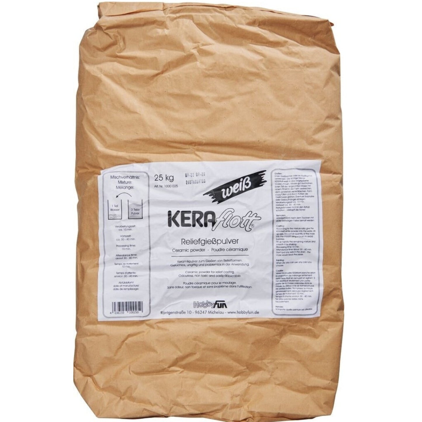 25kg Keraflott Gießpulver / Reliefgießpulver weiss