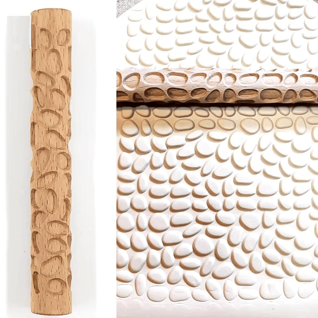 Holzwalze mit Noppenstruktur - Craftguru
