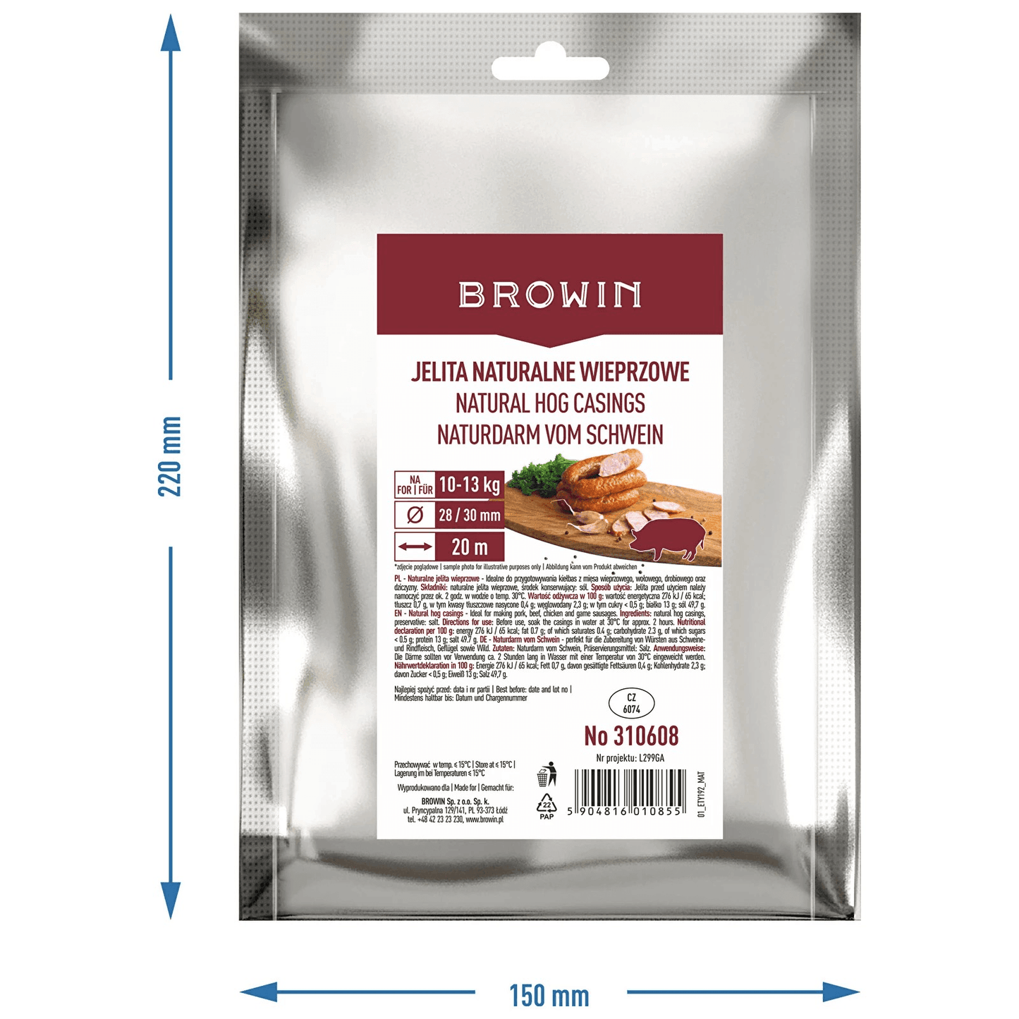 Naturdarm vom Schwein - Kaliber 28/30 mm, 20 m - Craftguru