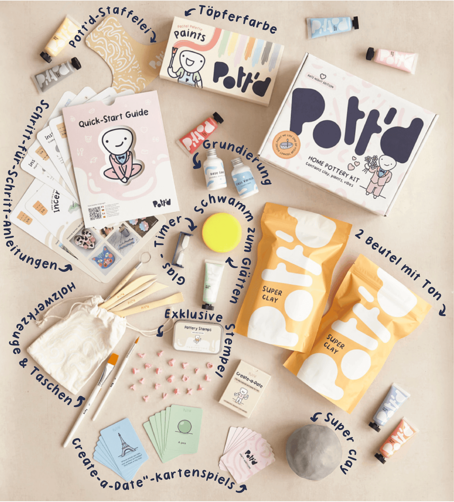 Pott'd Date-Night Töpfer-Kit für zu Hause - Craftguru