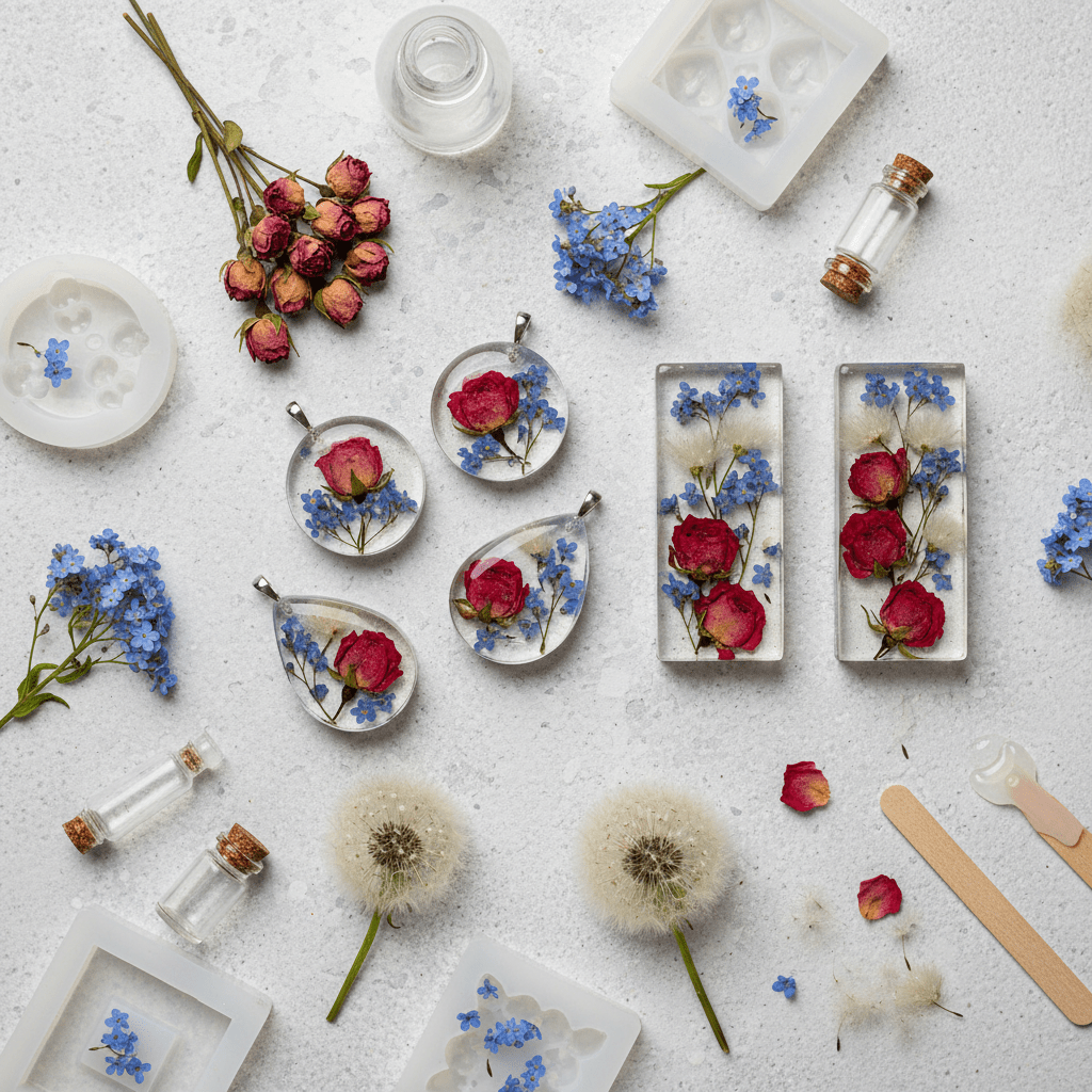 Trockenblumen in Resin eingeßen: Anleitung, Tipps & Vergilbung vermeiden - Craftguru
