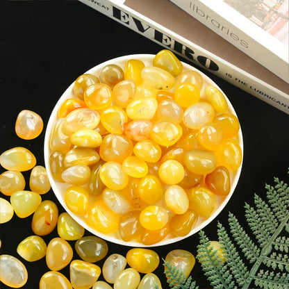 Natürliche Ziersteine - Gelber Achat, 100g, 15 - 25mm