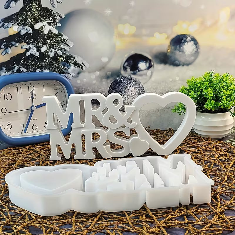 Silikonform Hochzeit Mr. and Mrs.