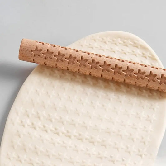 Holzwalze mit Sternstruktur