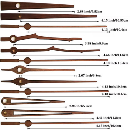 Uhrwerk mit Zeigern, Holz, verschiedene Varianten