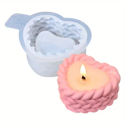 Silikonform Herz geflochten