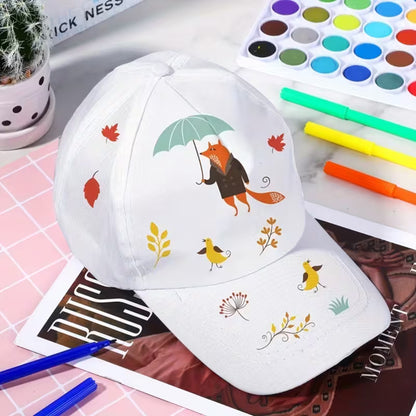 Basecaps bemalen inkl. 5 Basecaps und 5 Textilstiften, Kinder