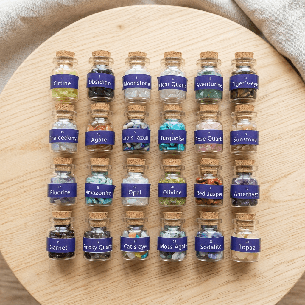 24-teiliges Edelstein & Mineralien Set - Craftguru