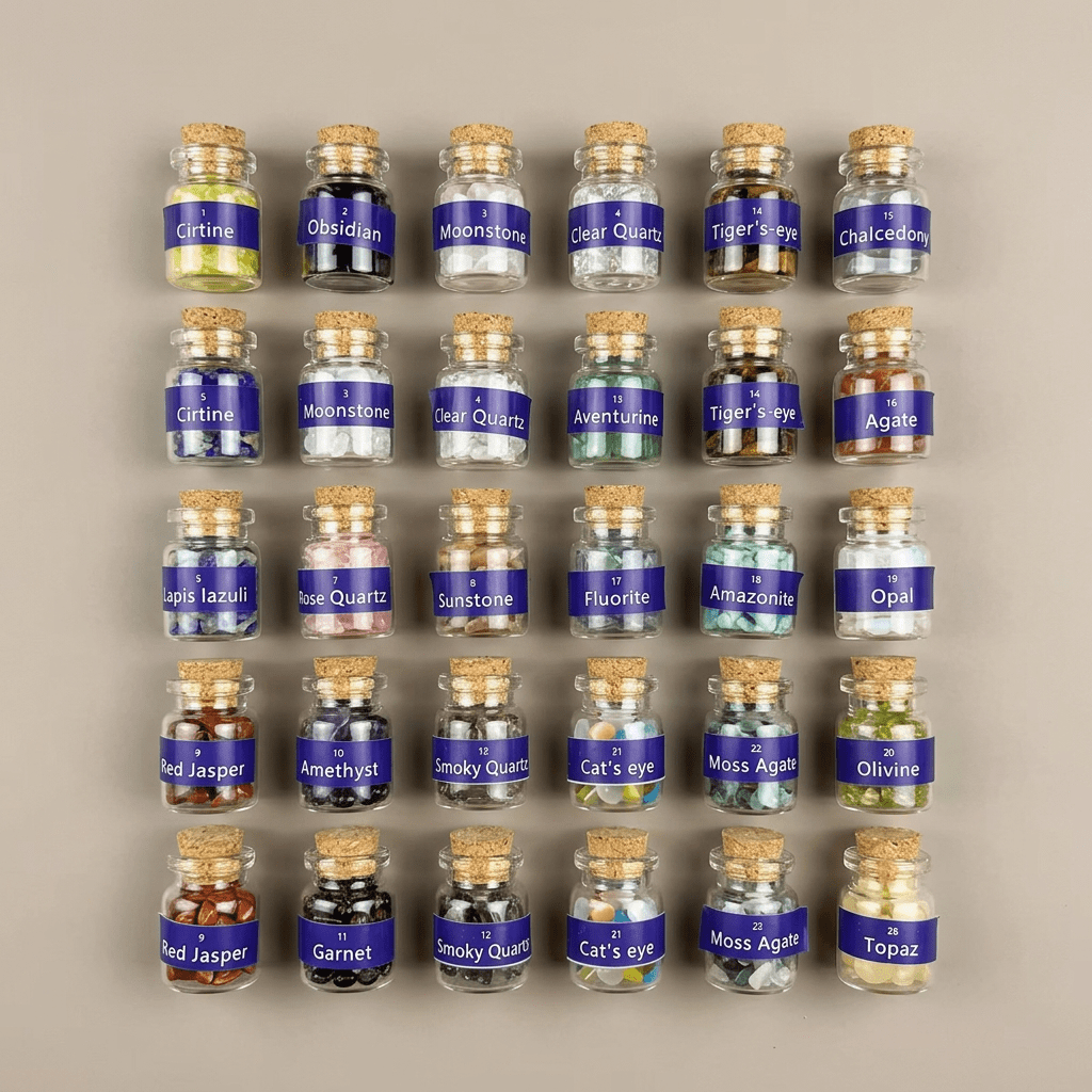 24-teiliges Edelstein & Mineralien Set - Craftguru