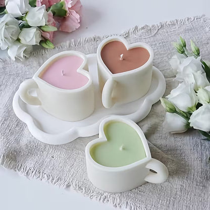 Silikonform Herztasse mit Henkel
