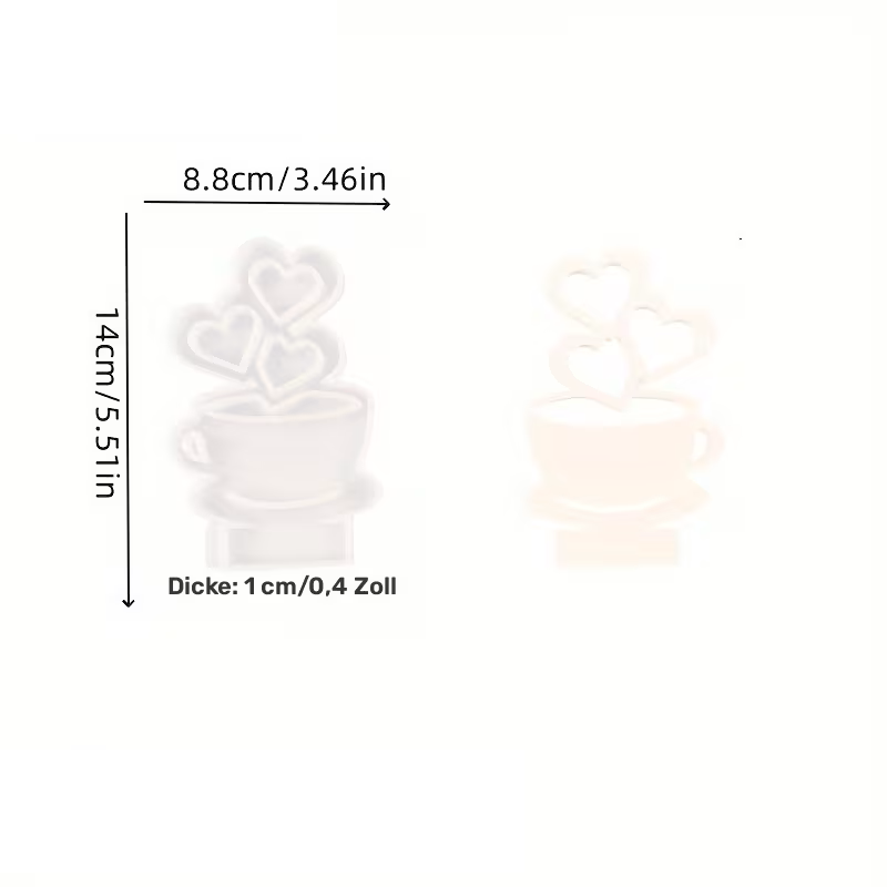 Silikonform Aufsteller Tasse mit Herz