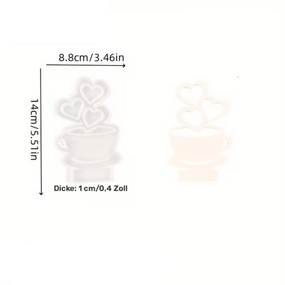 Silikonform Aufsteller Tasse mit Herz