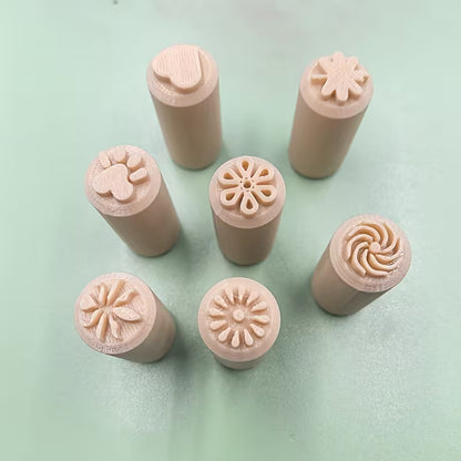Set Töpferstempel mit 7 verschiedenen Motiven, Kunststoff