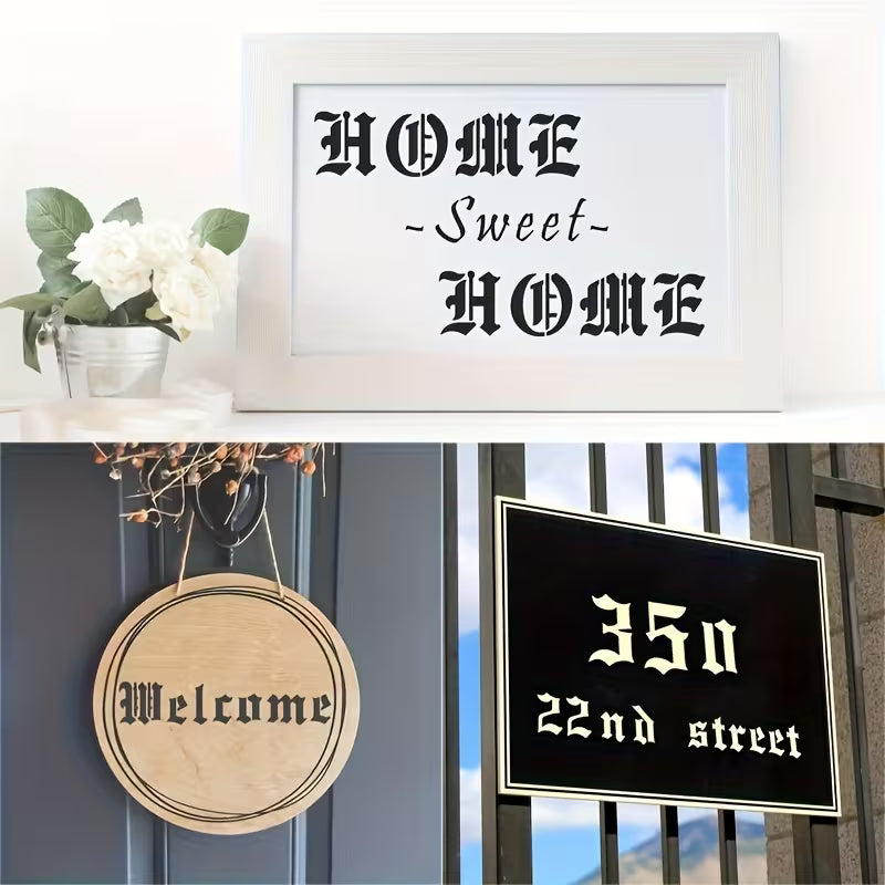 Schablonenset Buchstaben Gothic, 6 teilig