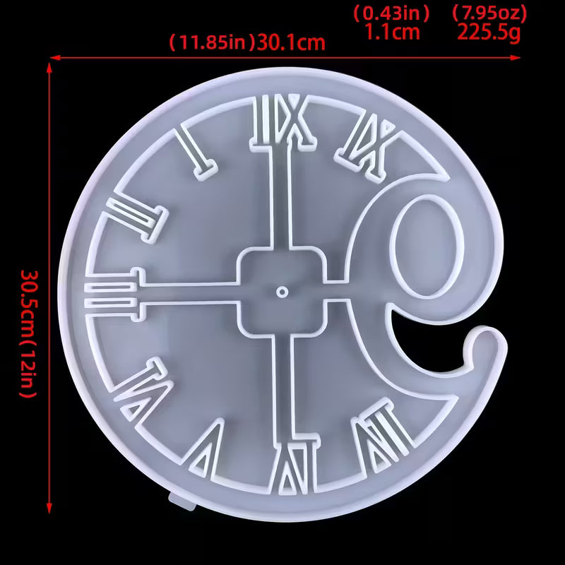 Silikonform Uhr große Neun