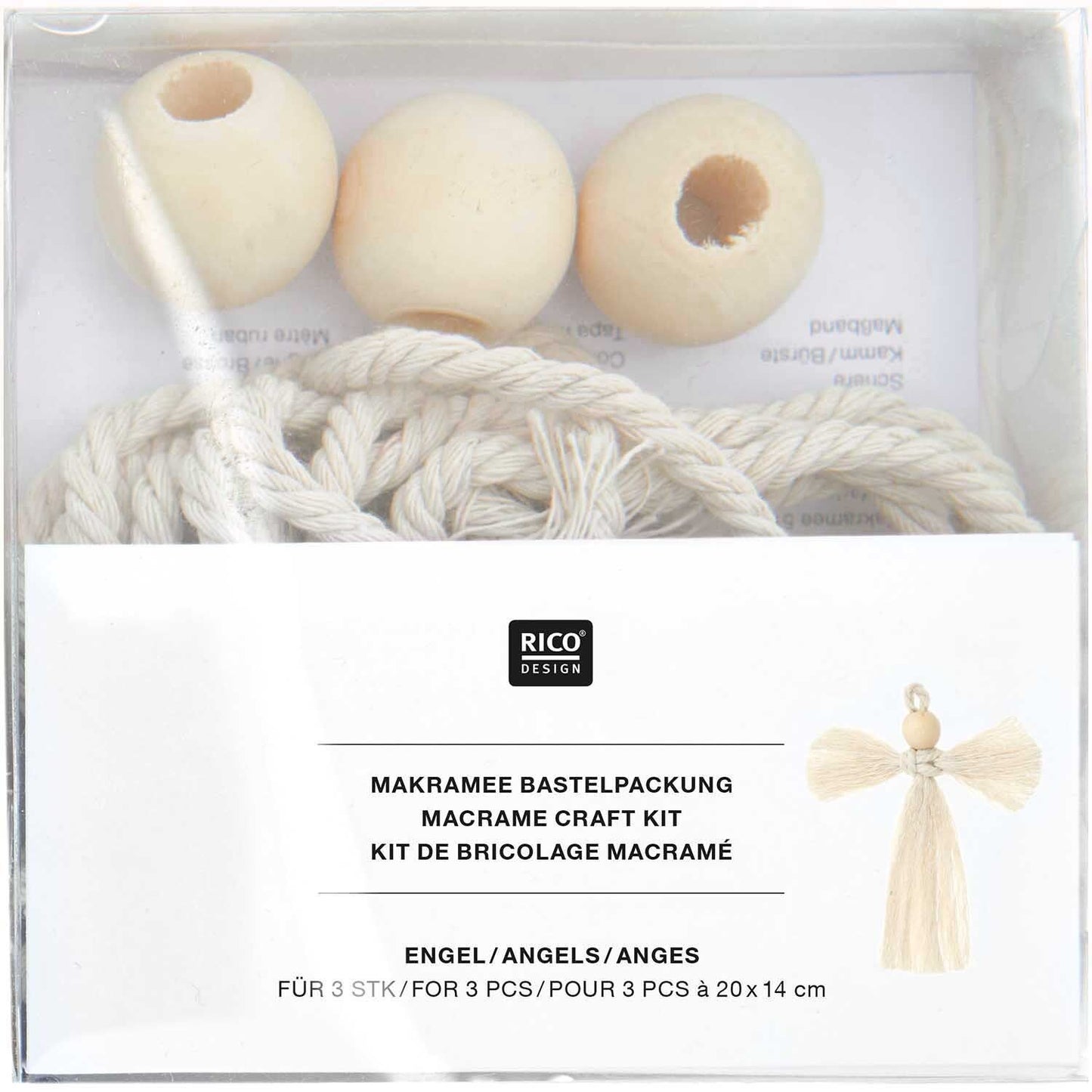 Rico Design Makramee Set Engel 3 Stück