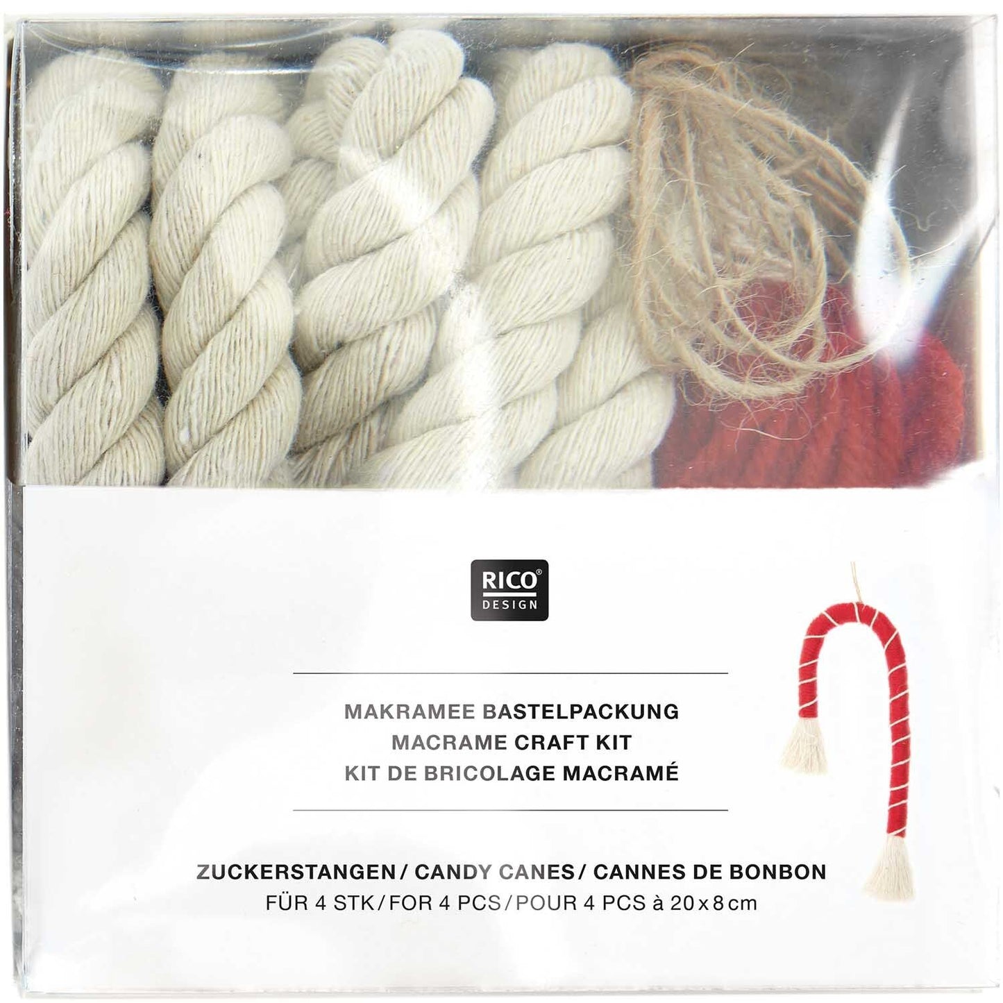 Rico Design Makramee Set Zuckerstange 4 Stück