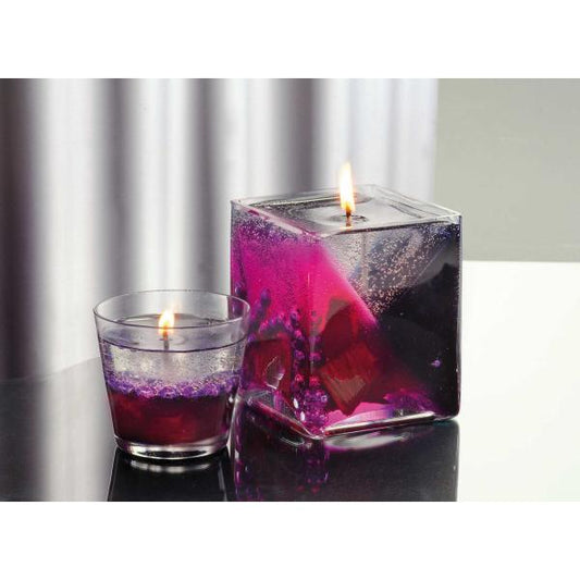 Kerzen-Gel mit Docht, farblos, verschiedene Größen