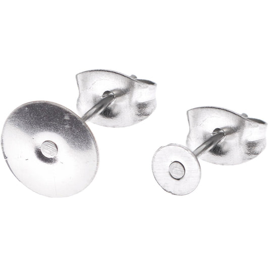 Ohrstecker mit runder Klebefläche 6 Stück