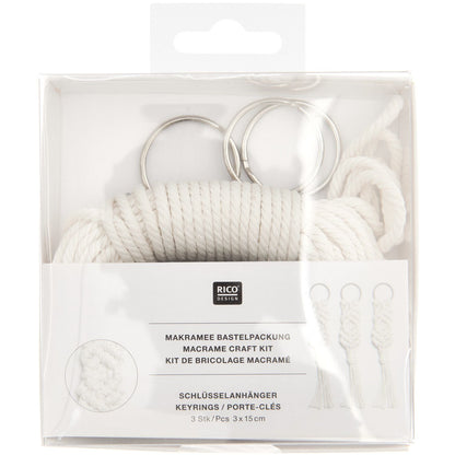 Rico Design Makramee Set Schlüsselanhänger 3 Stück