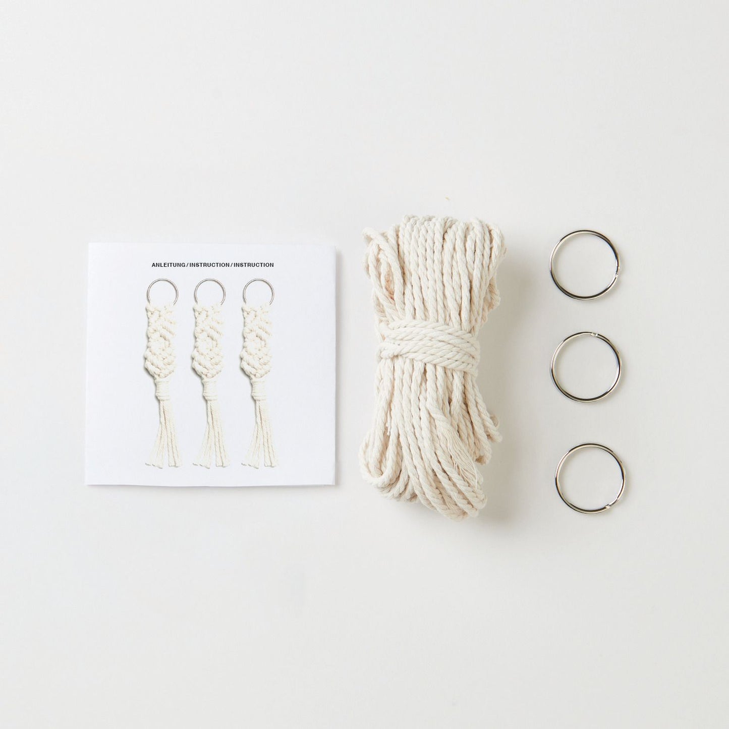 Rico Design Makramee Set Schlüsselanhänger 3 Stück