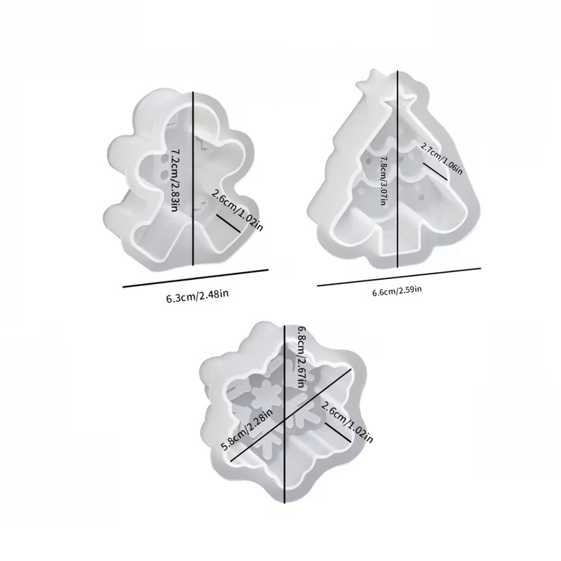 Silikonformen Weihnachtsset, 3er Set