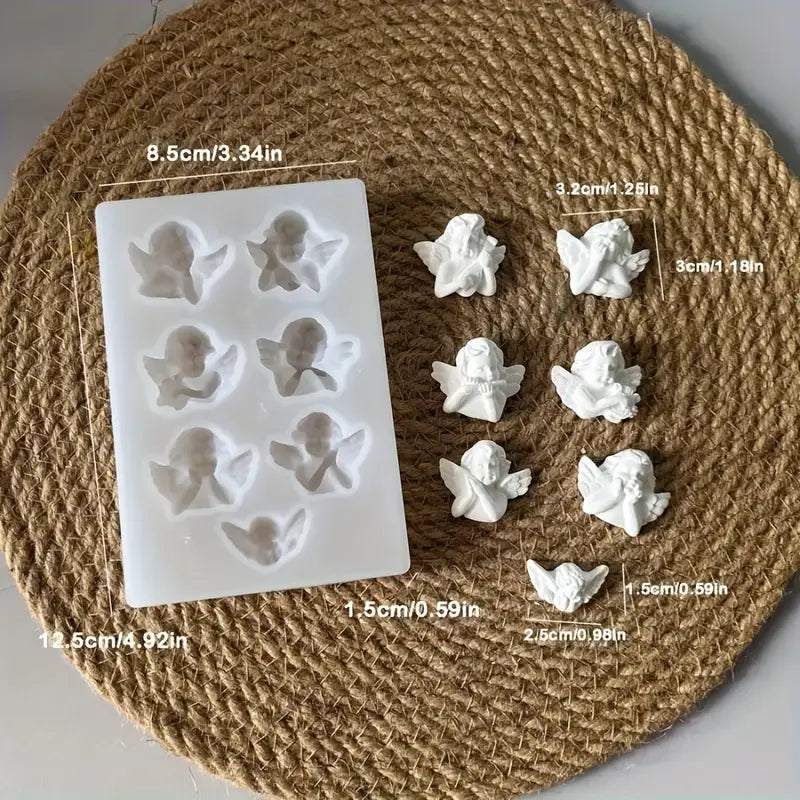 Silikonform Engelchen mit 7 verschiedenen Motiven