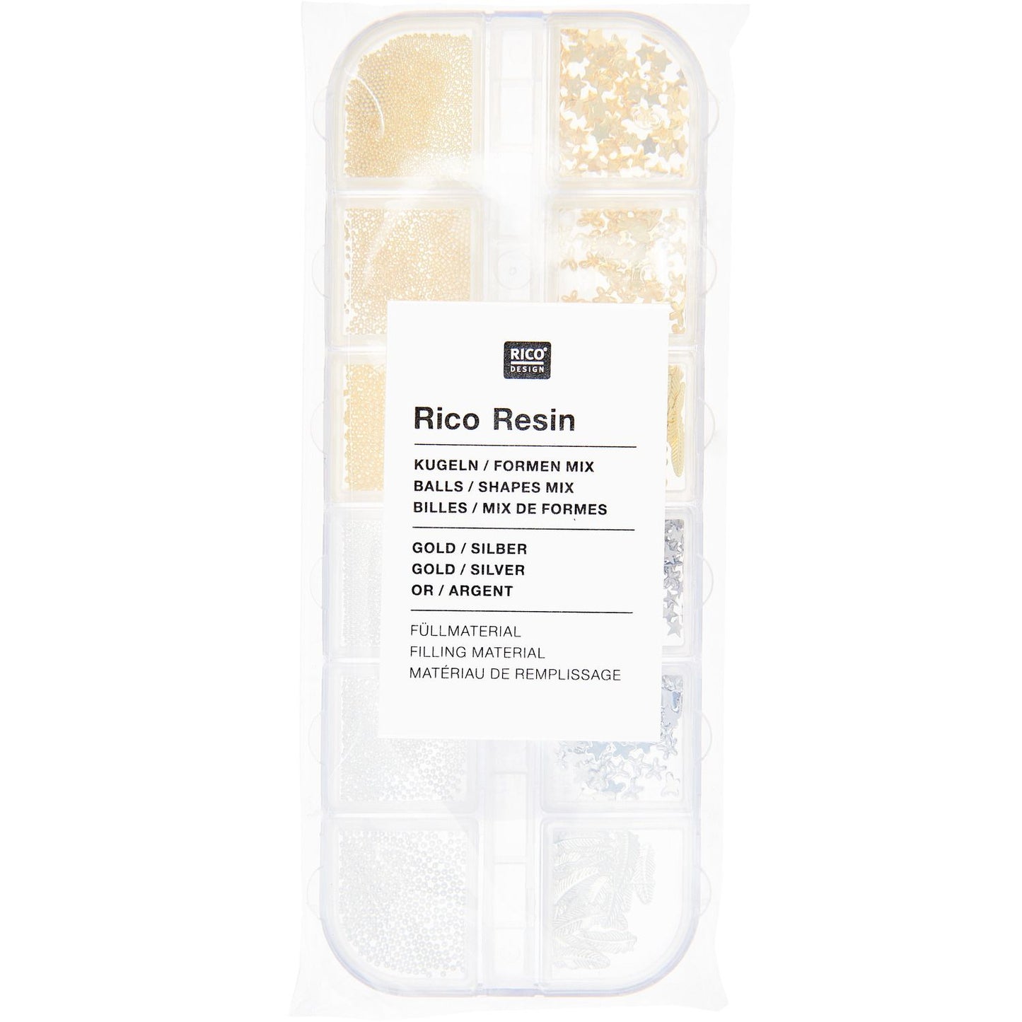 Füllmaterial für Resin Formen Mix 1 Gold & Silber 12x8g