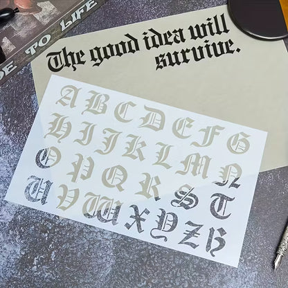 Schablonenset Buchstaben Gothic, 6 teilig