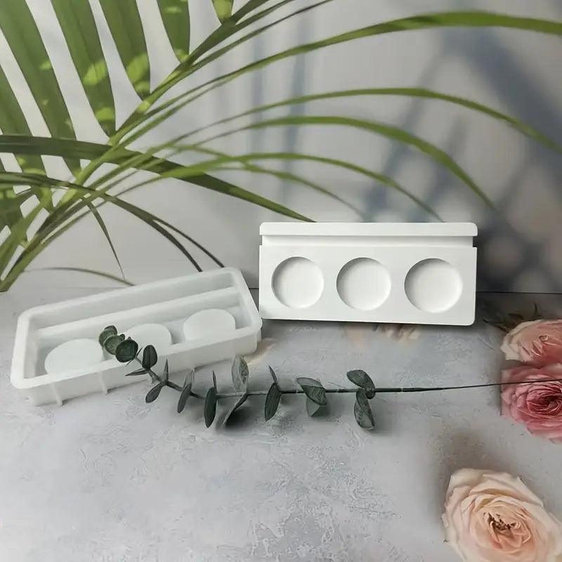 Silikonform Halter Aufsteller mit 3 Teelichtmulden - Craftguru