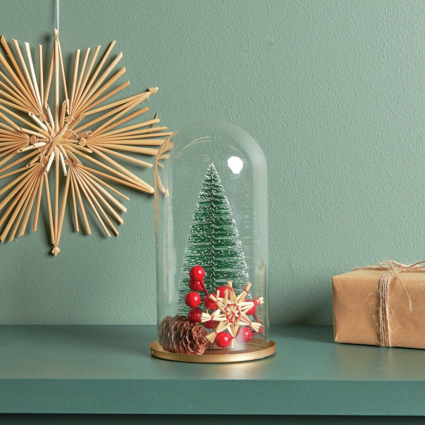 Rico Design Glashaube mit Metallsockel Gold