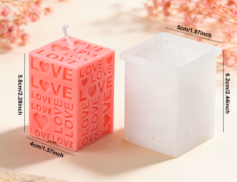 Silikonform Kerze Love in 3 Variante