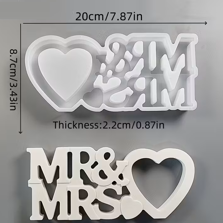 Silikonform Hochzeit Mr. and Mrs.