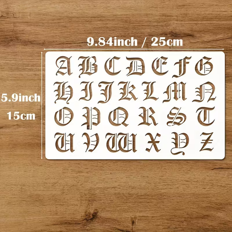 Schablonenset Buchstaben Gothic, 6 teilig