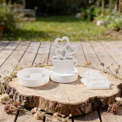 Silikonform Aufsteller Tasse mit Herz inkl. Halter