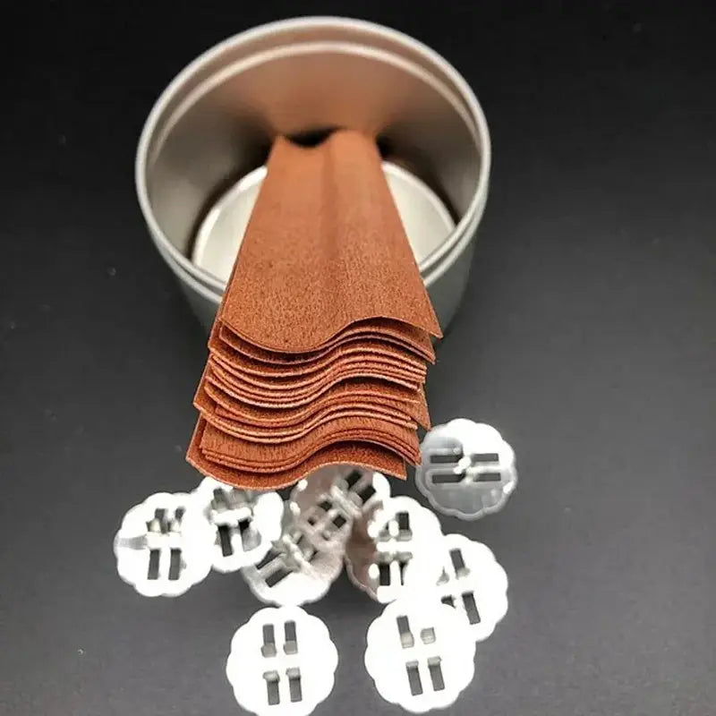 Holzdocht S-förmig 30mm, Länge 50mm, 50 Stück inkl. Halter