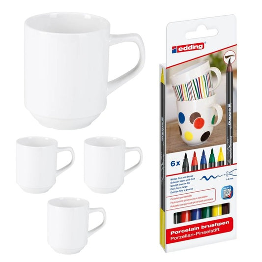 Malset Becher Basic inkl. 4 Tassen und 6 Stiften