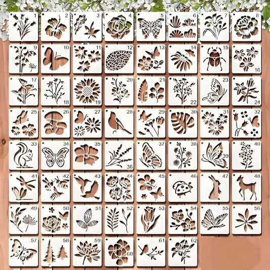 Schablonenset Natur, 62 teilig
