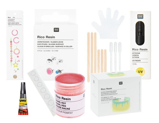 Starterset Resin Schmuck - Komplettset für Anfänger mit Formen, UV Harz & Zubehör