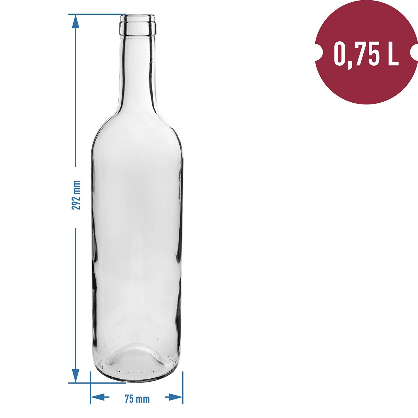 Weinflaschen 0,75 L weiß – Set 8 St.